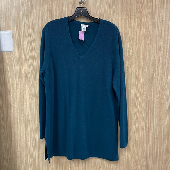 J. Jill Teal Blue Sweater Size Large - Picture 1 of 5